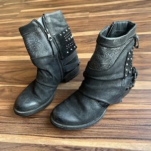 Mjus Black Studded Combat Boots